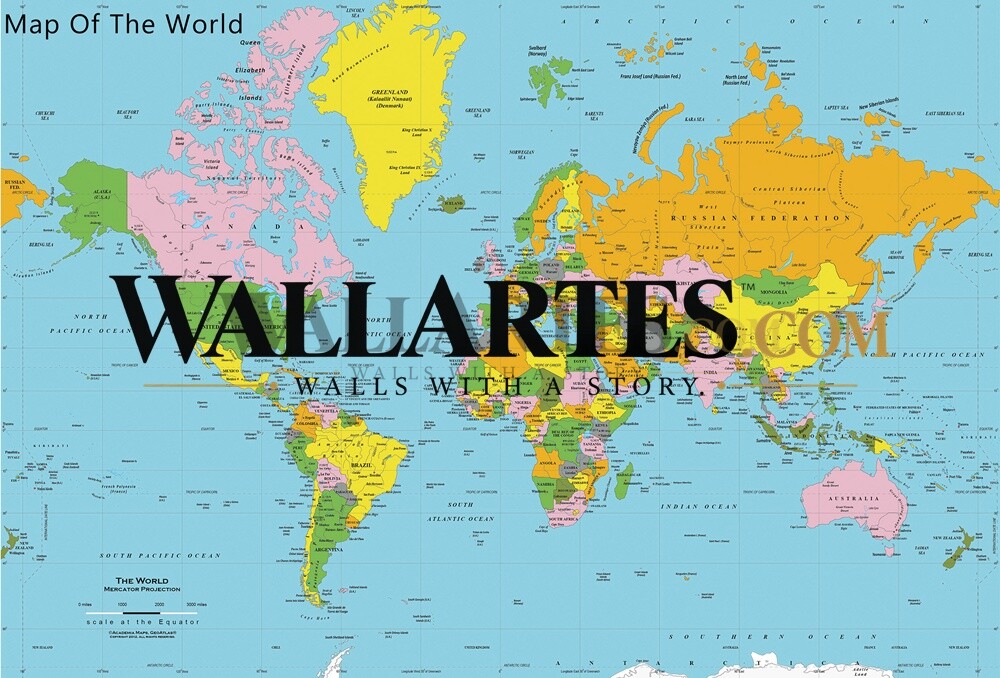 Map Of The World 2017 1 Wall Art — WALLARTES watermarked preview